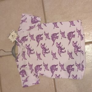 NWT Kate Quinn Purple Dinosaur Tre